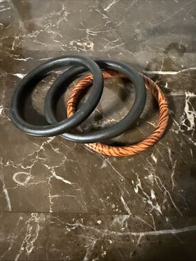 Stackable Black and Brown Animal-Print Bangle Bracelet Set